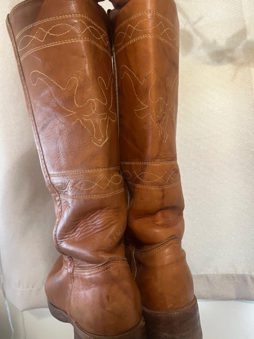 Vintage Leather Longhorn Campus Boots made in USA! - Picture 4 of 5